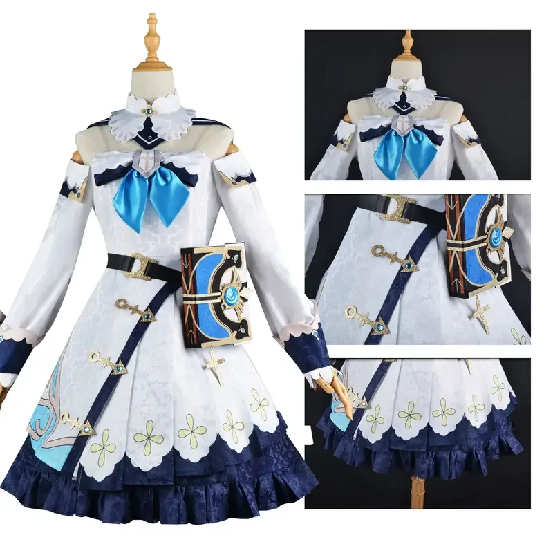 Anime Game Genshin Impact Barbara Gunnhildr Cosplay Costume Mondstadt Accessories Dress Wig Man Woman Kawaii Lolita Party Suit