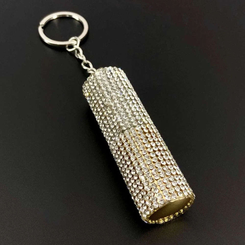 Popular Valentine's Day Gift 10ml Diamond Inlaid Perfume Bottle Keychain Creative Women's Gift Color Keyring Portable Spray