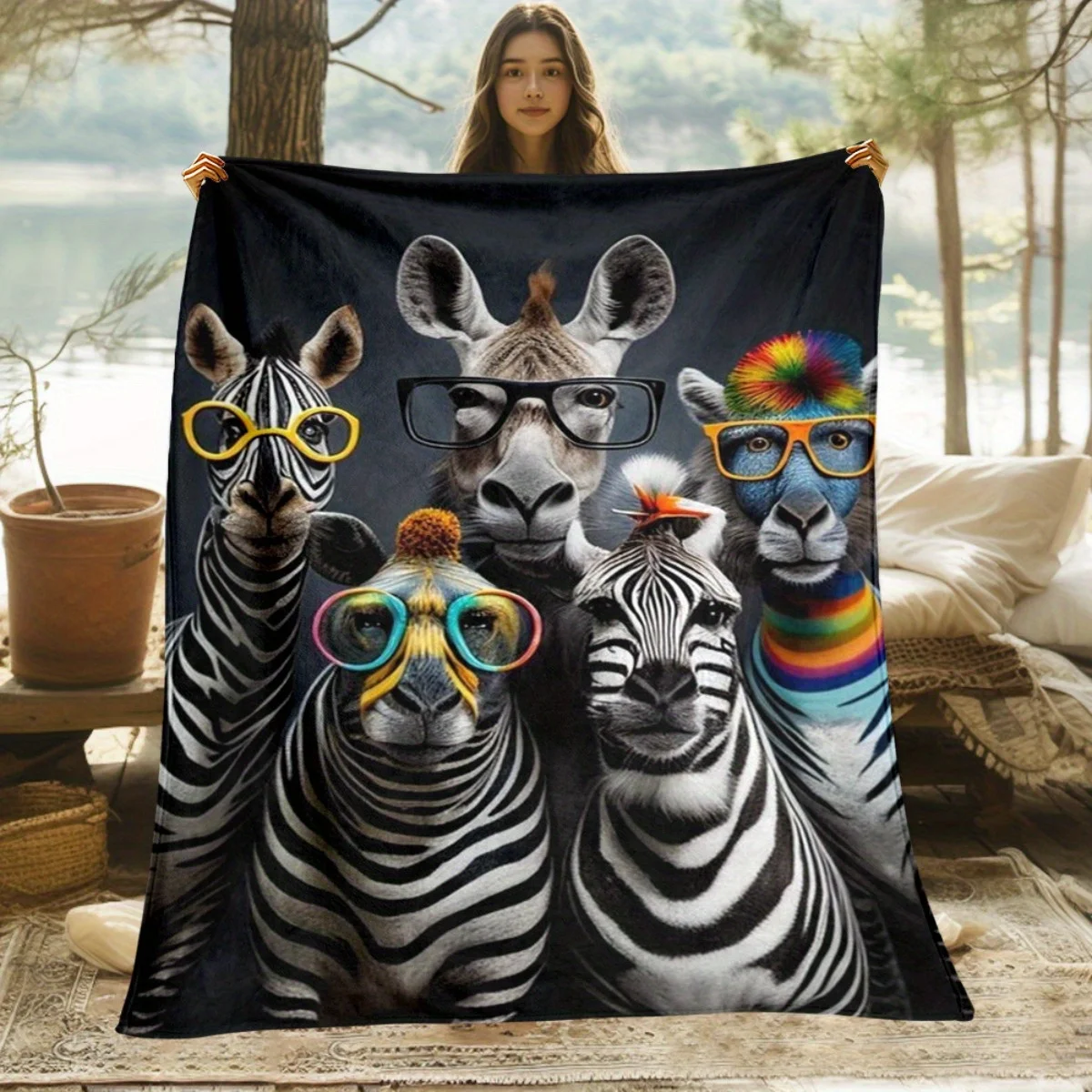 

Camel Dark Art Flannel Blanket - Soft and warm, perfect for camping, sofas, beds, and chairs; a great holiday gift for boys