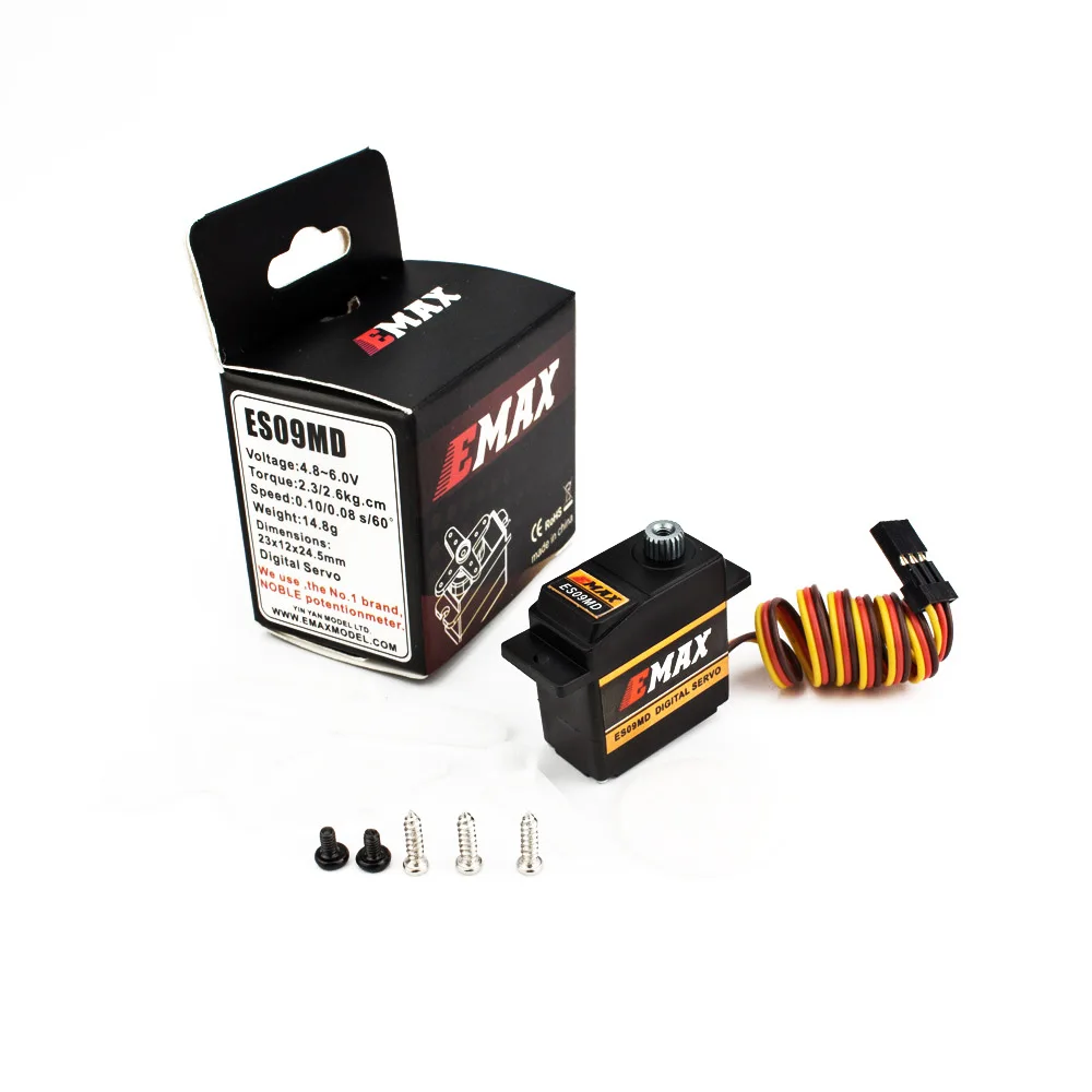 EMAX ES09MD Metal Digital Servo 14.8g Waterproof Servo with Gears for RC Car Helicopter Boat Airplane Accessories