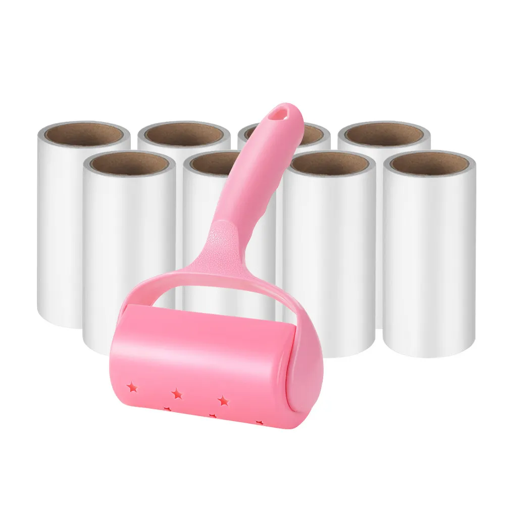1Set Clothes Lint Roller Sticky Hair Remover Strong Viscosity Portable Pet Hair Cleaning Dust Removal Household Tool