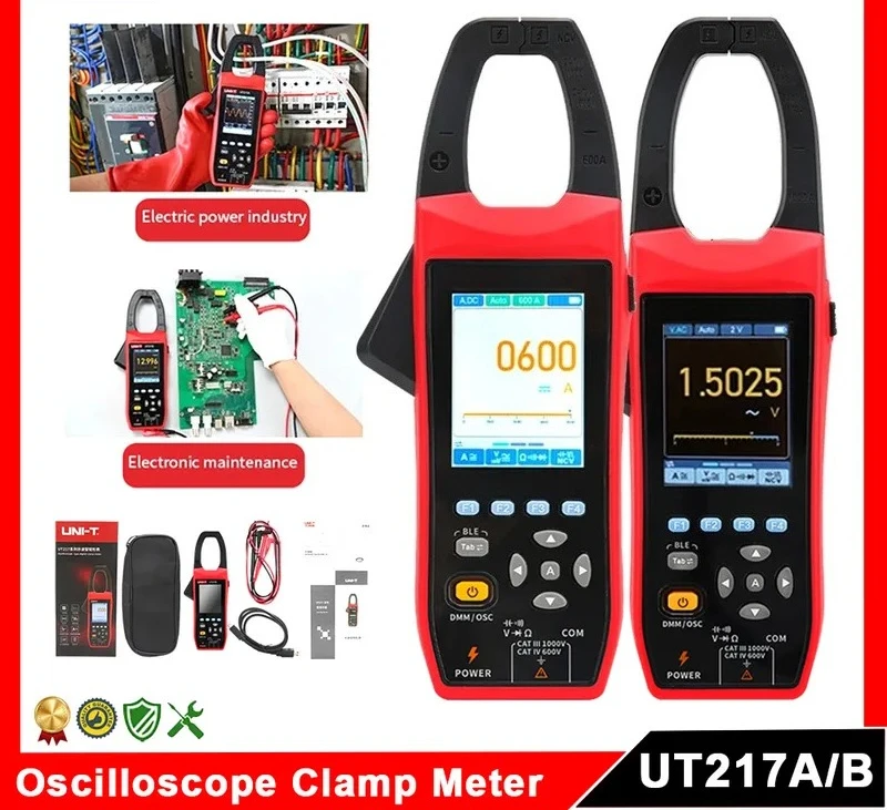 Digital Clamp Meter Multimeter Bluetooth Current Voltage Waveform Frequency Tester for Electricians Engineers High Precision