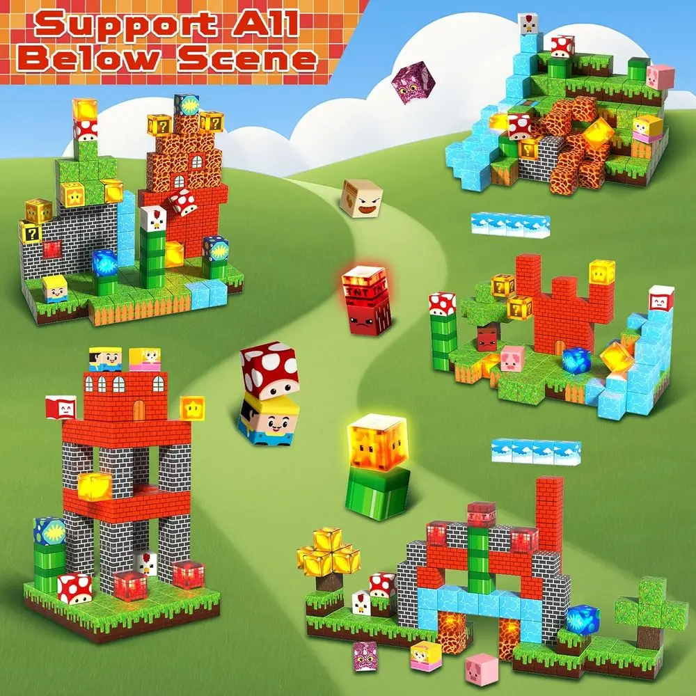 Light-Up Magnetic Building Blocks - Educational STEM Toy for Kids 3-10 Years, Perfect for Christmas and Birthday Gifts