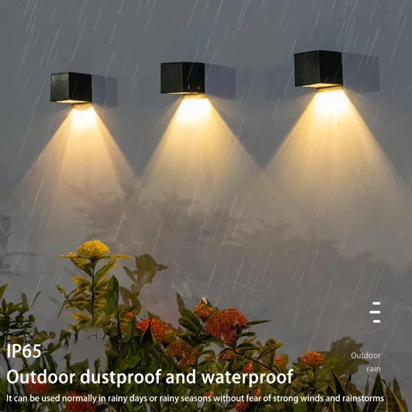 LED ضوء الشمس في الهواء الطلق حديقة مربع الجدار مصباح في الهواء الطلق فناء حديقة سياج الإضاءة الجدار الديكور مصباح
