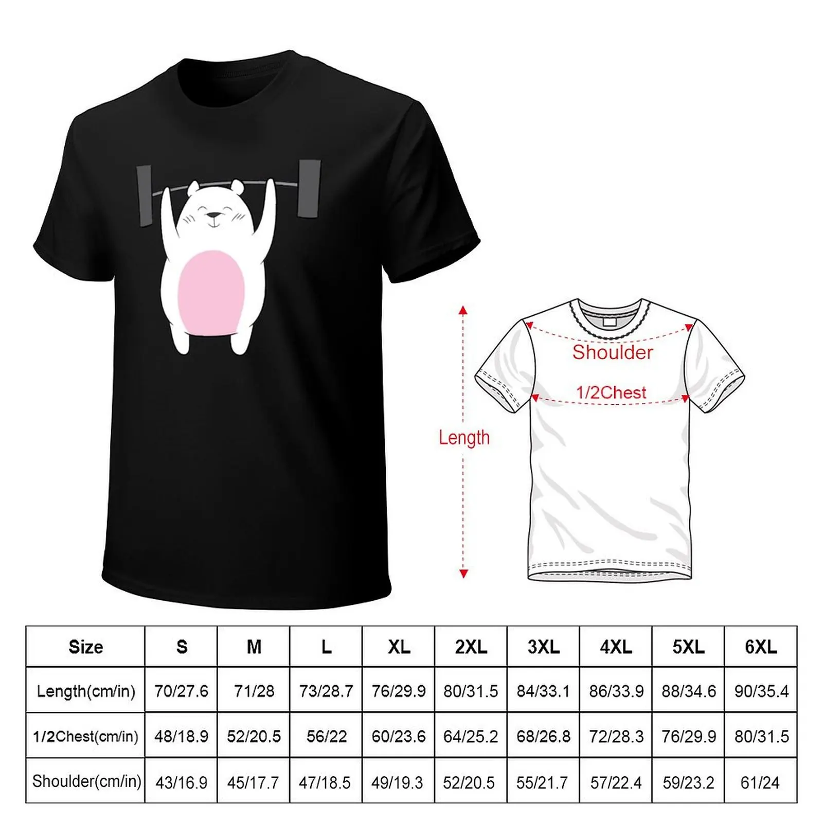 Weightlifting - Polar Bear lifts weights T-Shirt men t shirt cotton 100% T-Shirt