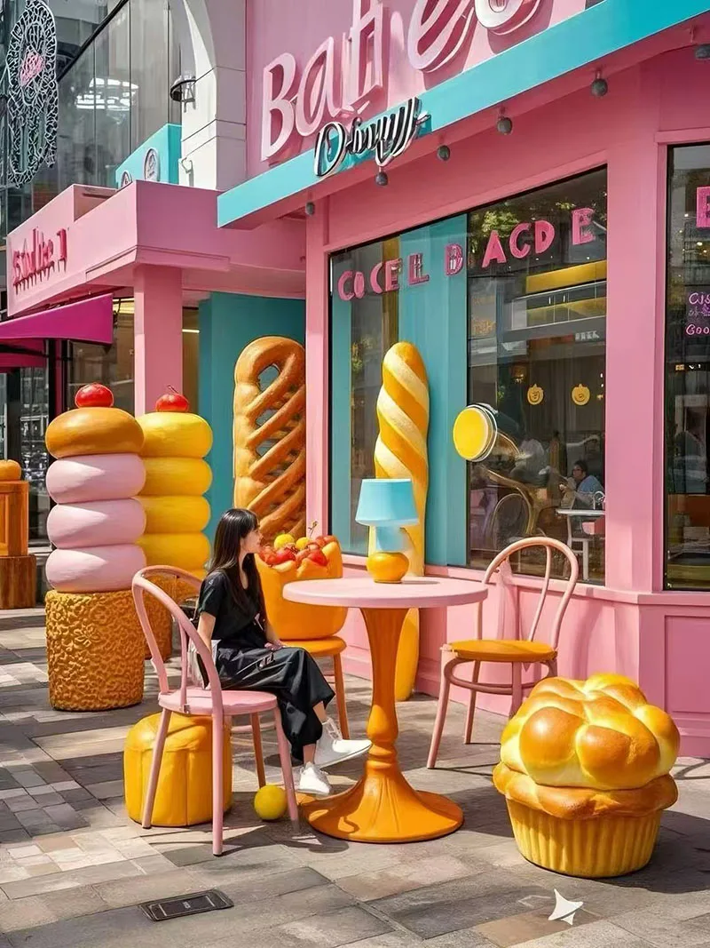 Giant resin crafts fiberglass ice cream sculpture shop decoration model