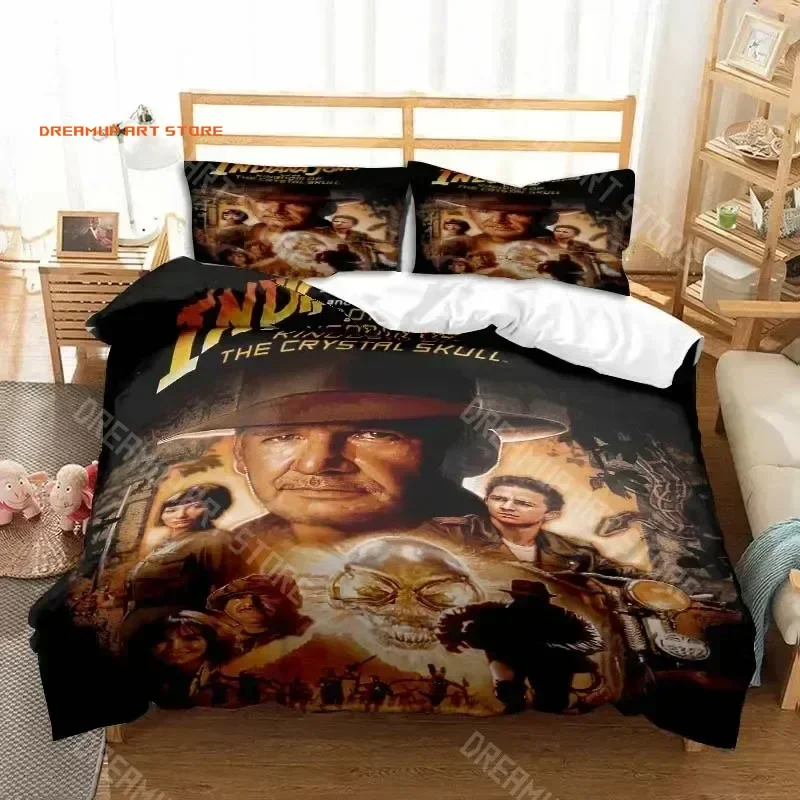 2026 Indiana Jones And The Dial Of Destiny Stylish Bedding Set Single Double King Size Boys Bedroom Quilt Cover Duvet Cover Set