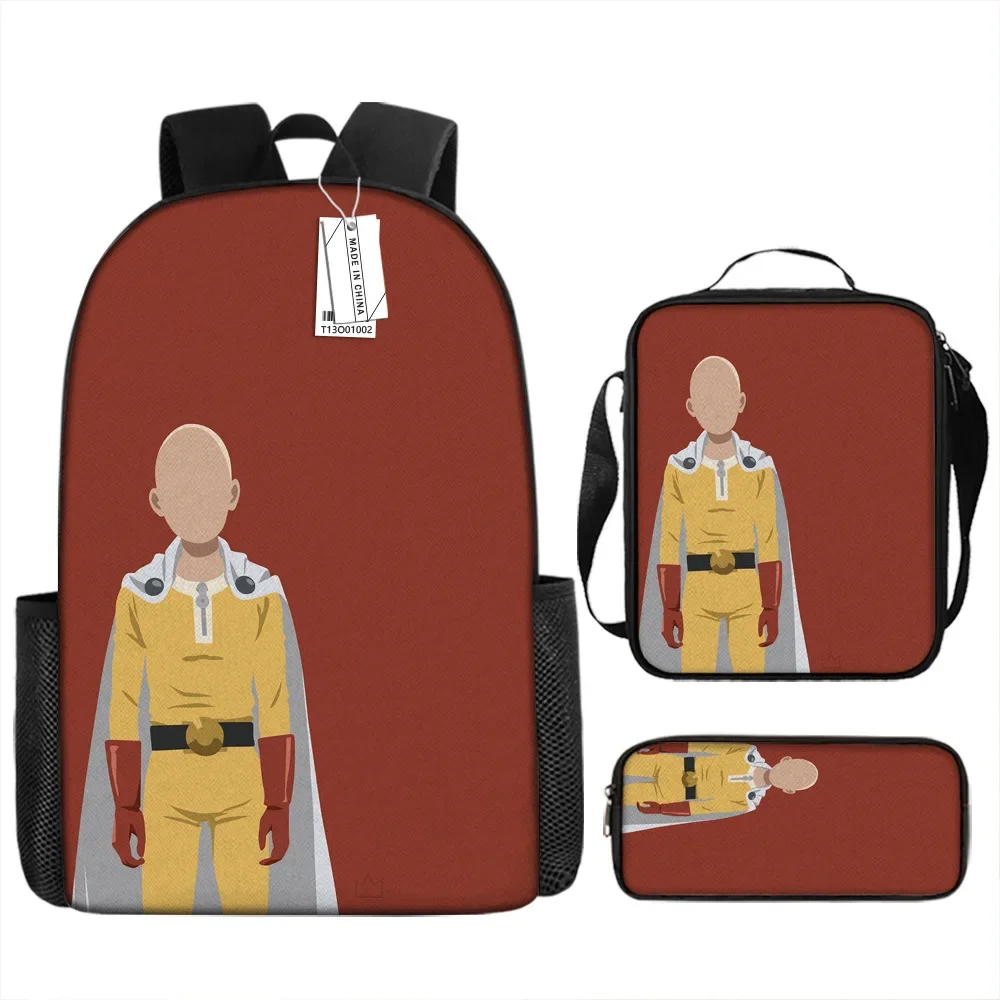 ONE PUNCH Men Schoolbag Backpack Lunch Bag Pencil Case Gift for Kids Students