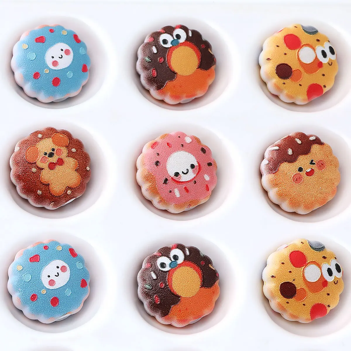 25pcs Flocking Acrylic Beads Multicolor Cute Candy-Shaped Stars Pattern Loose Spacer Beads Craft Beads For DIY Jewelry Making