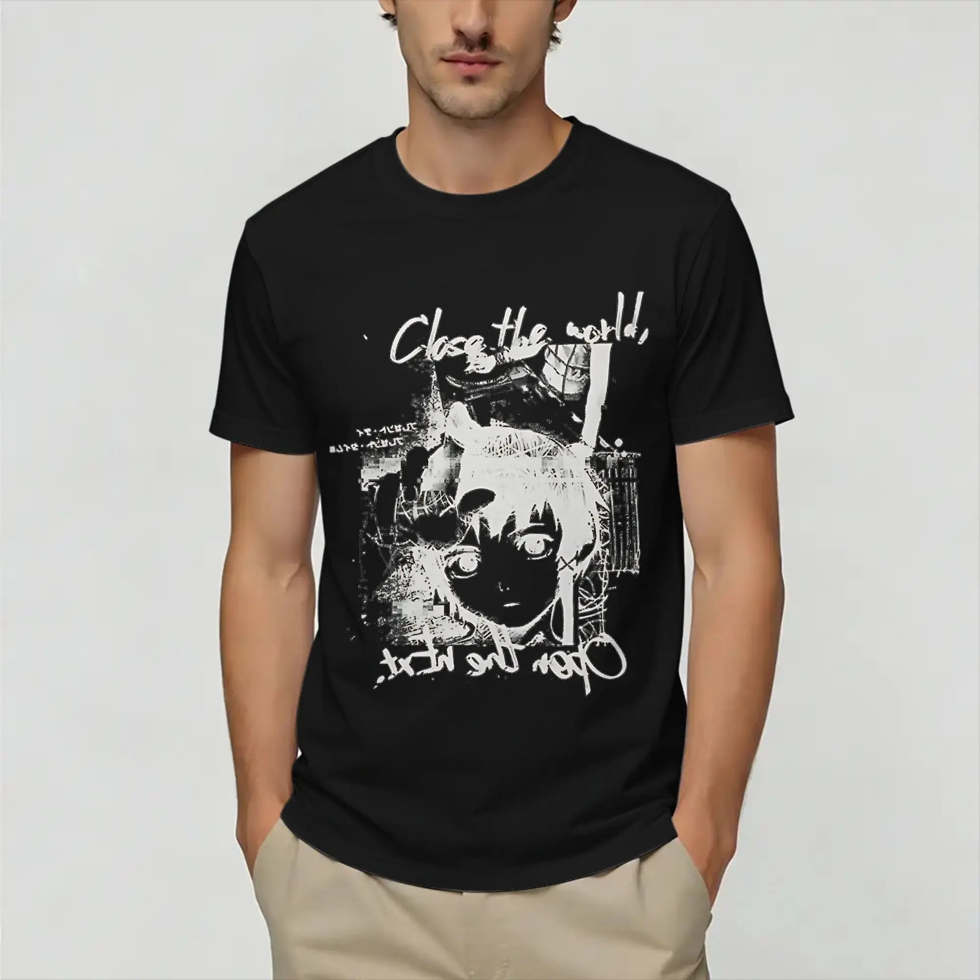 T-Shirts à manches courtes pour hommes, 100% coton, à col ras du cou, avec des expériences séquentielles, amusantes, Lain, nouvelle collection