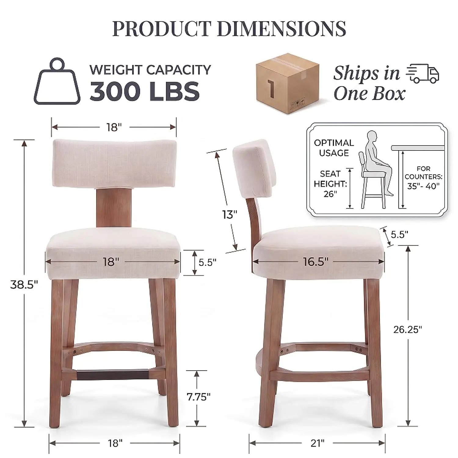 Farmhouse Bar Stool 26.3