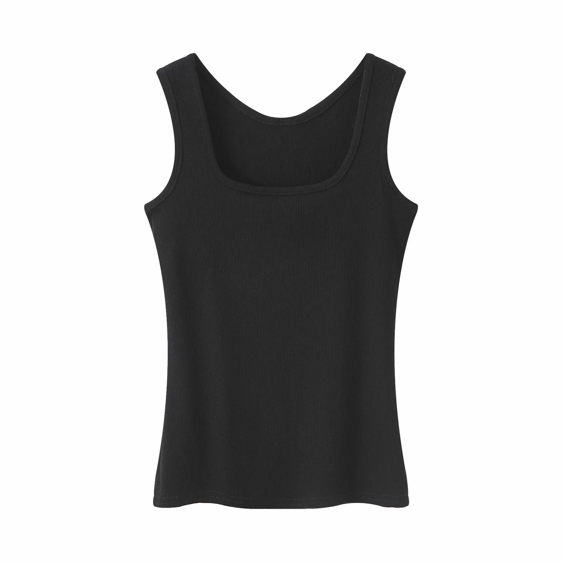 الصيف واسعة الكتف تانك القمم للنساء كبير U الرقبة بروتيل قاعدة طبقة ملابس داخلية سليم صالح سترة القميص الصلبة بسط 2025 #6