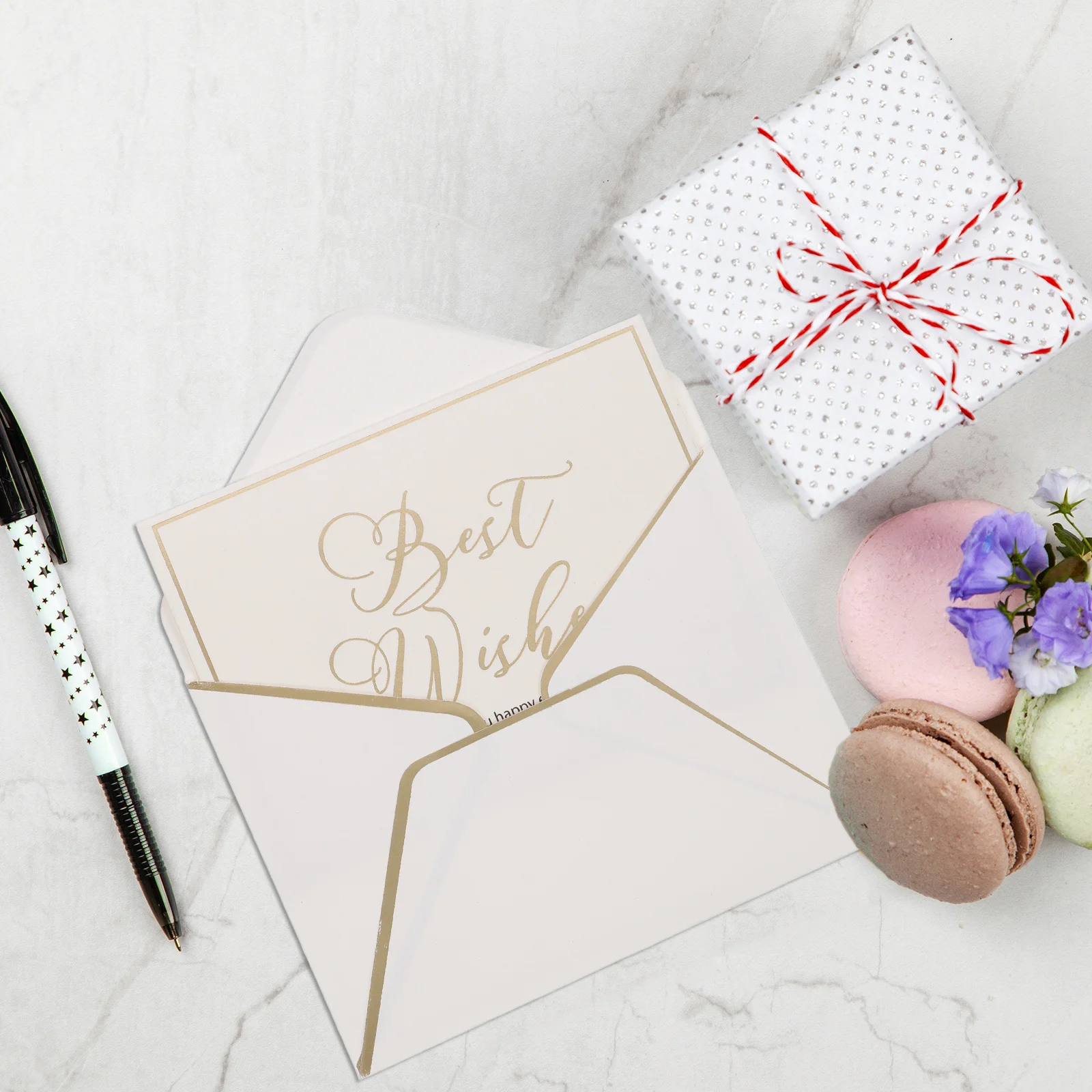 

10 Pcs Greeting Card Cards Blessing Note Best Wishes Blank with Envelopes Business