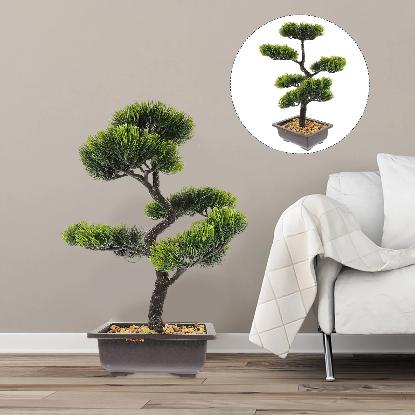 

Realistic Artificial Pine Bonsaidecorative Potted For Home Office Bedroomindoor Artificial Plantsartificial Bonsai Faux Pine