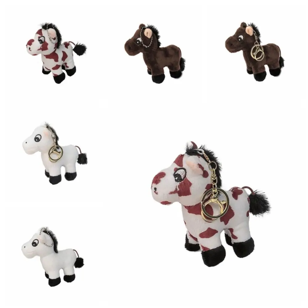 Animal de pelúcia cavalo chaveiro pendurado decoração mochila charme cavalo de pelúcia bonito dos desenhos animados pendurado decoração pequeno cavalo chaveiro