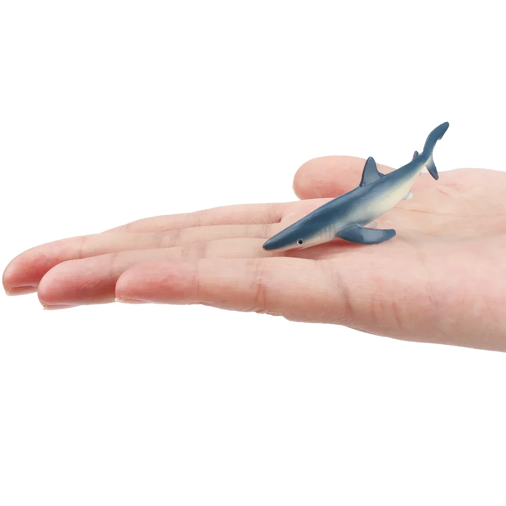 Toymany Simulation Blue Shark Ocean Animal Model Toy Mini Figures Dolls Action Figurines Toys Children Gift Cake Decoration