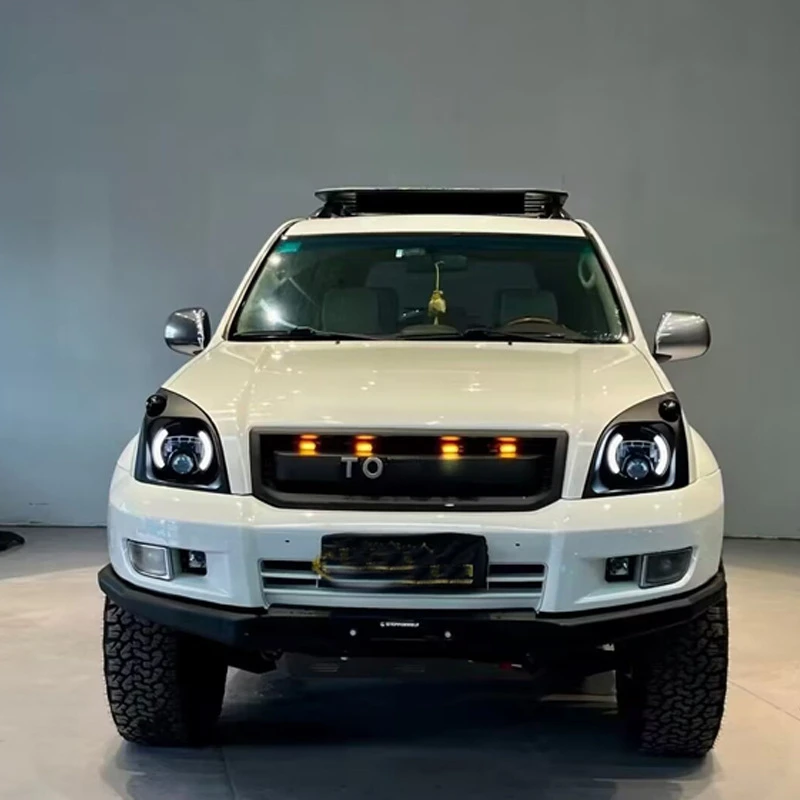 

Suitable for Toyota Prado LC120 Modified Honeycomb Grille TRD Front Face Retro Headlights