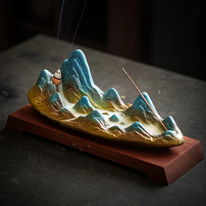 

Qianli Jiangshan большая керамическая курильница с обратным потоком, домашний домашний держатель для благовоний, креативная курильница, орнамент для чайной церемонии