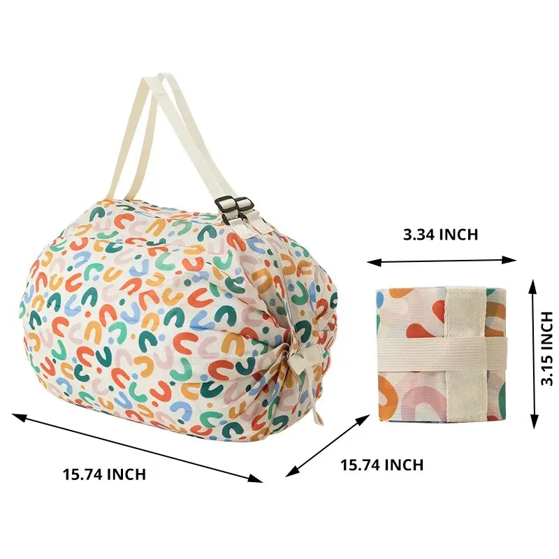 1pc Foldable Shopping Bag Eco-friendly Waterproof Portable Storage Bag Large Capacity Handbag Oversized Storage Bag For Travel