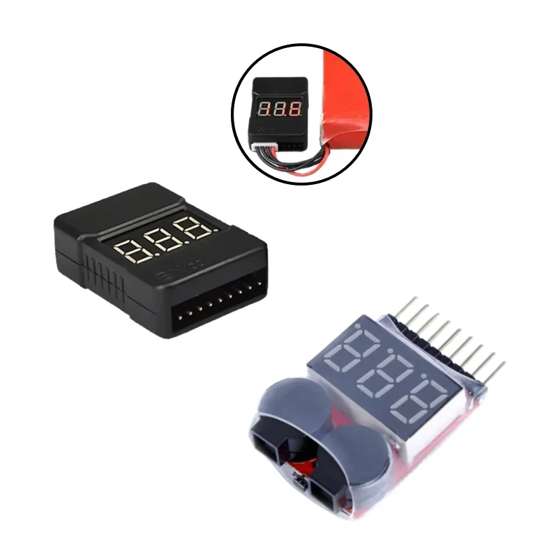 Beep sound/aviation model lithium battery tester/battery level display/low-voltage alarm/over discharge protector/1S-8S