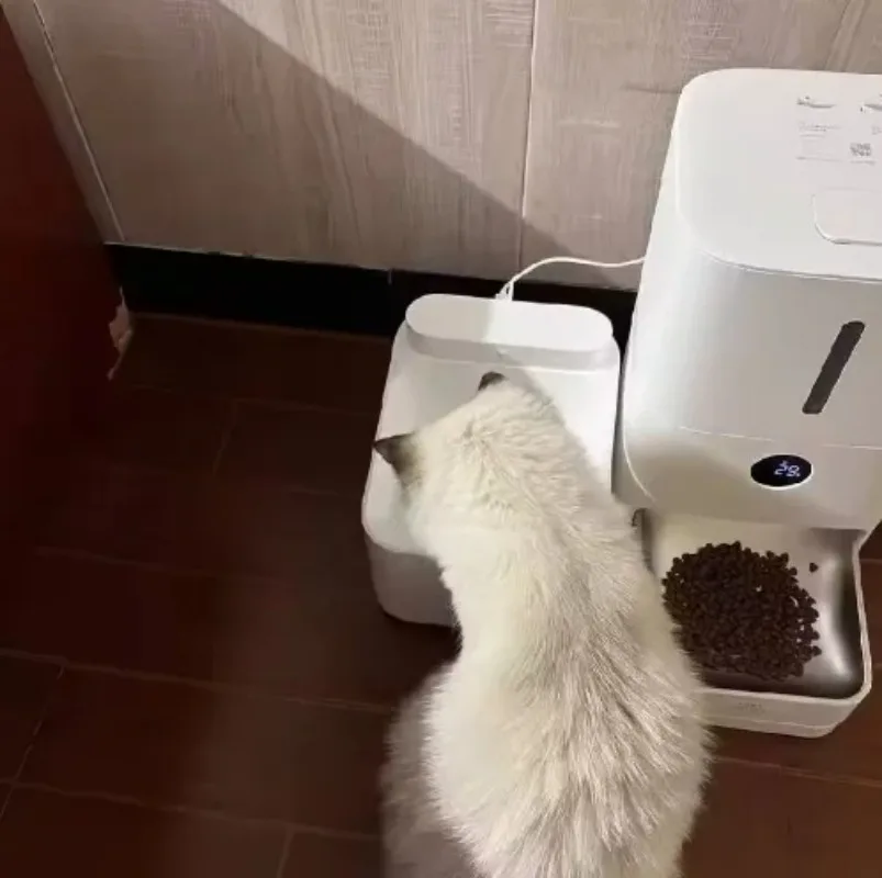 Pet Feeding Water Dispenser WiFi Smart Cat Feeder and Water Bowl with App Control Automatic Dog Feeder