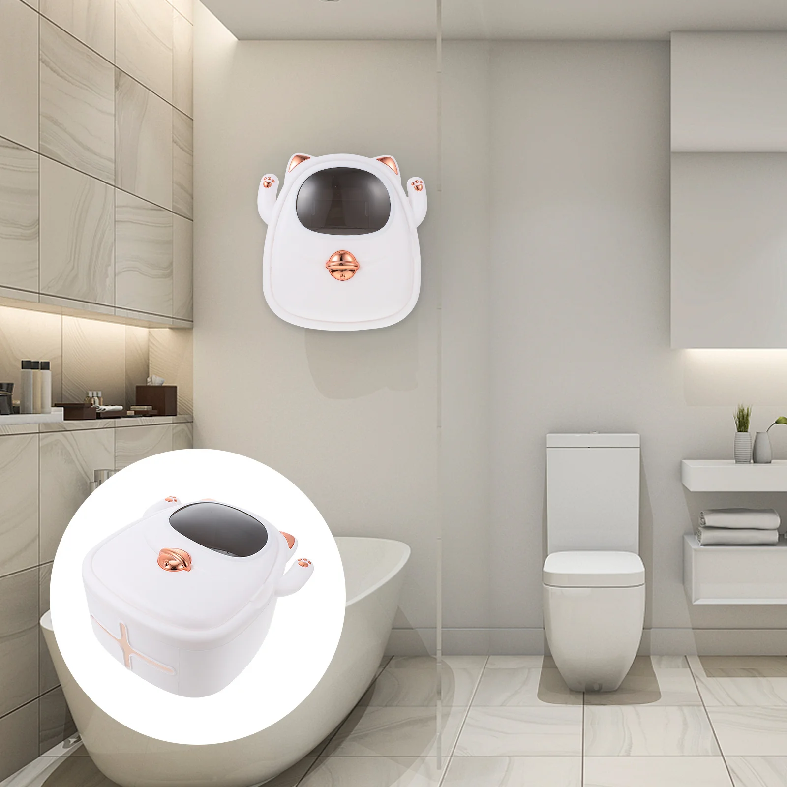 

Punch-Free Plastic Tissue Box Creative Decorative Waterproof for Home Bathroom Kitchen Living Room No Drilling Roll