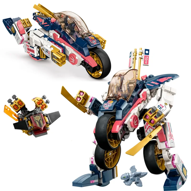 Compatible Bricks Sets Ninja Series building blocks  Sora's Transforming Mech Bike Racer Boy Birthday Gift  Assembling Toys Kids