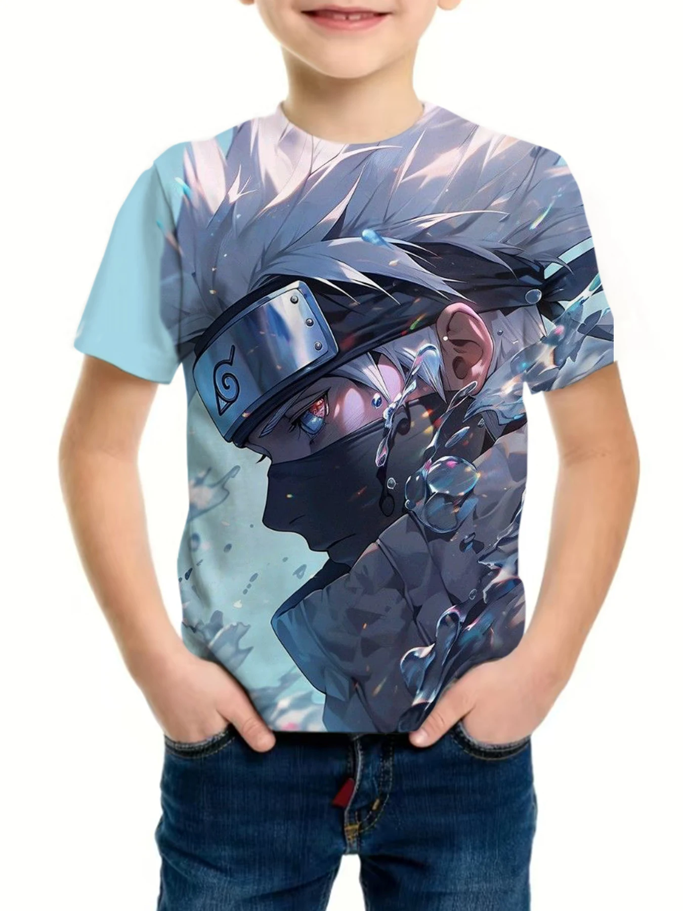 

Boys And Girls T-shirt Naruto Tshirt 4-14 Years Old 2025 Summer Children 3D Printed Naruto Print Fashion Casual Men Cool Clothes