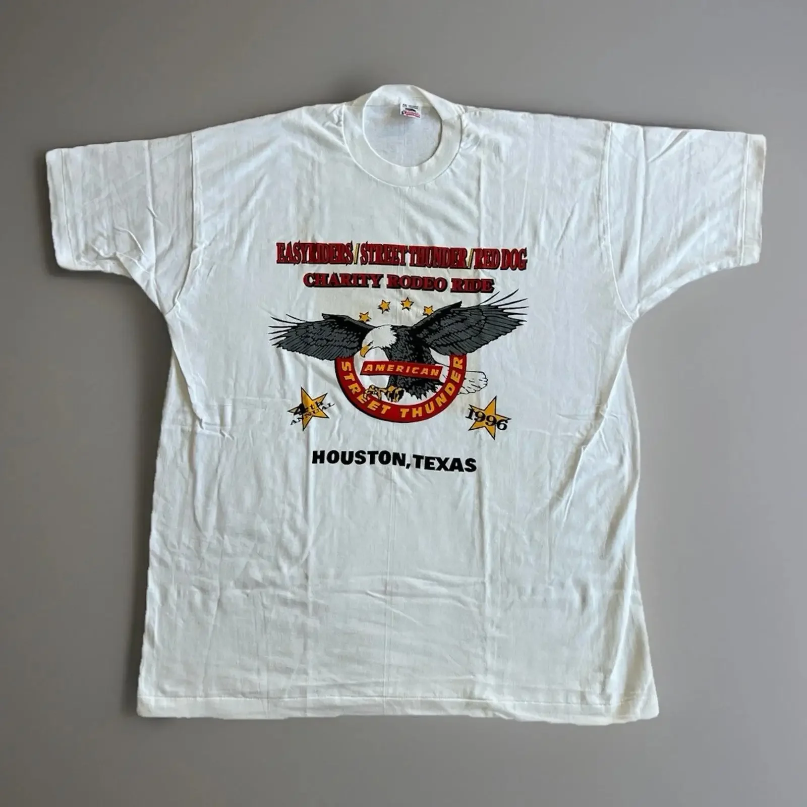 Vintage 1996 Houston Street Thunder Rodeo Ride T Shirt XXL USA vintage Washed Comfortable graphic fashion Breathable