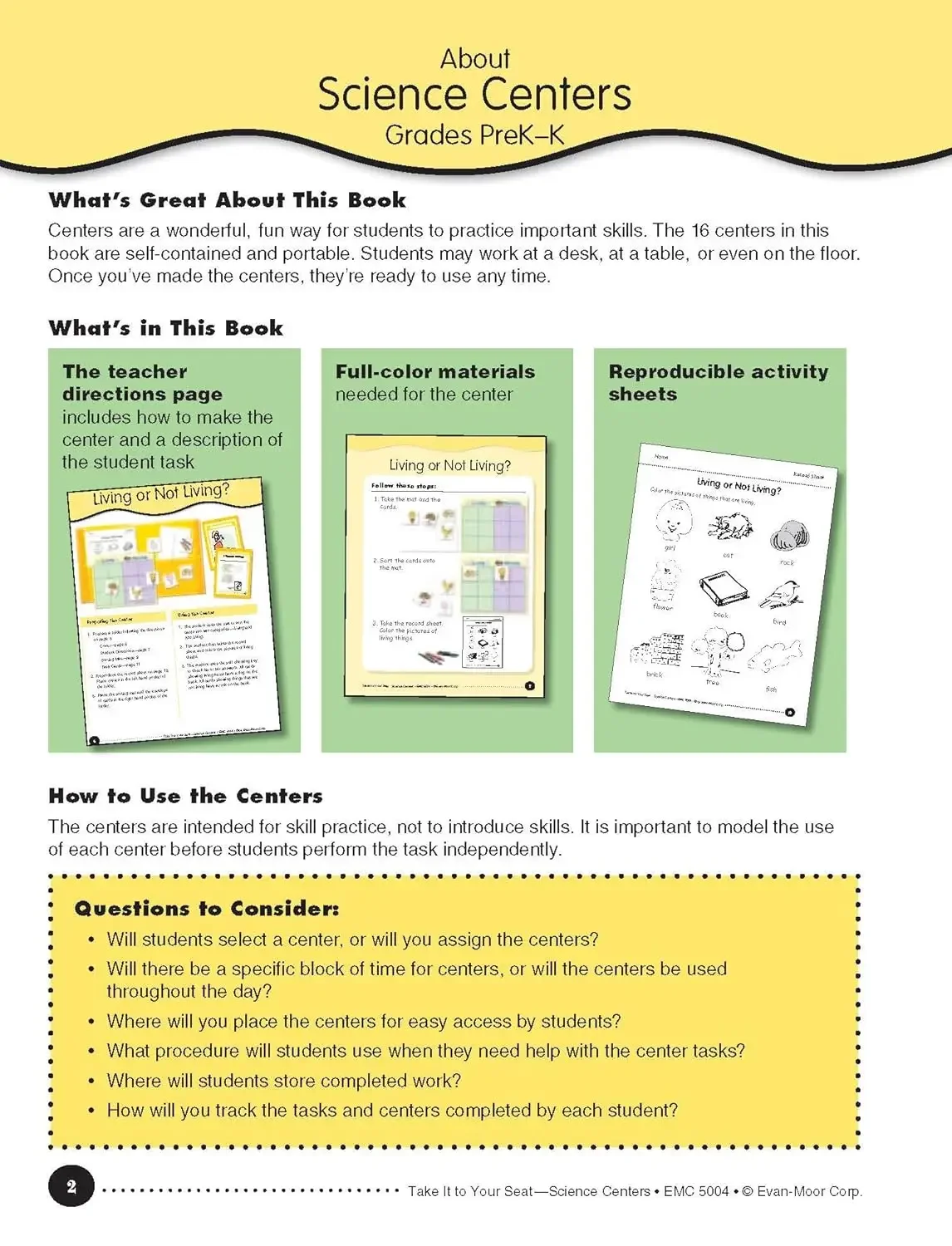Evan-Moor خذها إلى مقاعدك لمراكز العلوم، مصنف الصفوف PreK-K، العمر 3 4 5 6، الكتاب الإنجليزي 9781596730908 #3