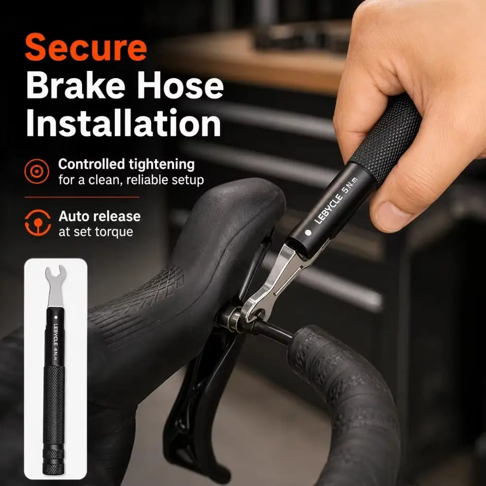 Essential 4/5/8Nm Preset Torque Wrench Hydraulic Disc Brake Hose Nut Bike Repair Tool Brake Hose Nut Spanner For Shimano Brakes