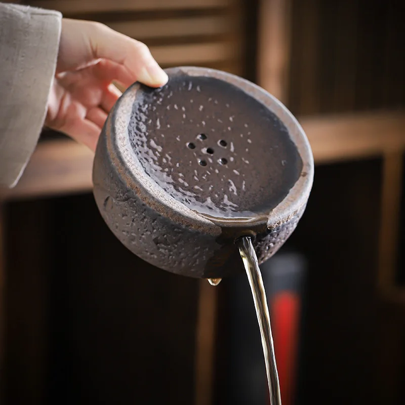 

Creative Japanese Style Tea Table Vintage Ceramic Small Tea Tray Teapot Tray Household Teapot Base Pot Tray Serving Tray