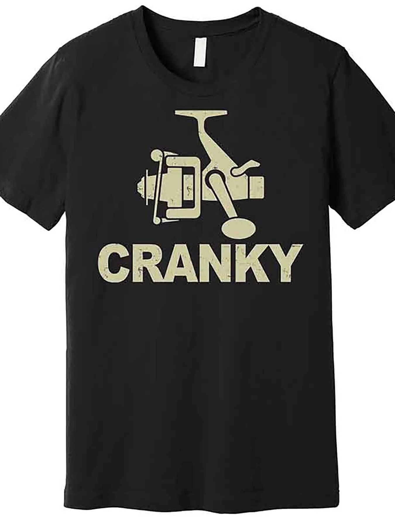 

Мужская хлопковая футболка с рисунком Cranky Fishing Reel, повседневная футболка с короткими рукавами для любителей рыбалки