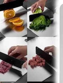Tagliere in titanio ultrasottile Tagliere da cucina bifacciale Tagliere da cucina in acciaio inossidabile 304 per uso alimentare Vassoio da portata