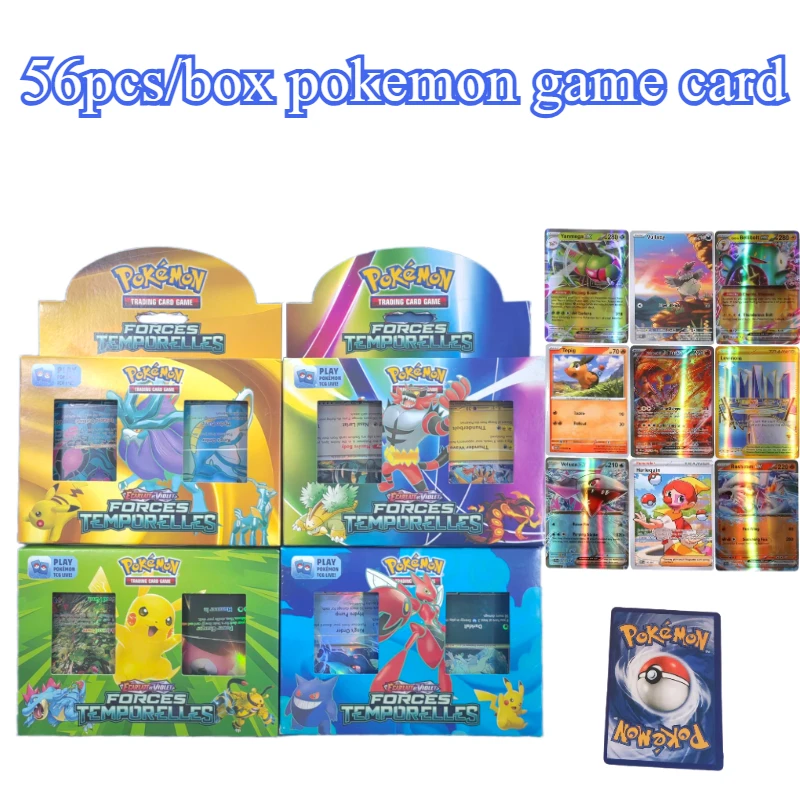 

56 шт./кор. карты покемонов FORCES TEMPORELLES коробка-бустер покемонов Коллекционная коллекционная карточная игра игрушка детский подарок