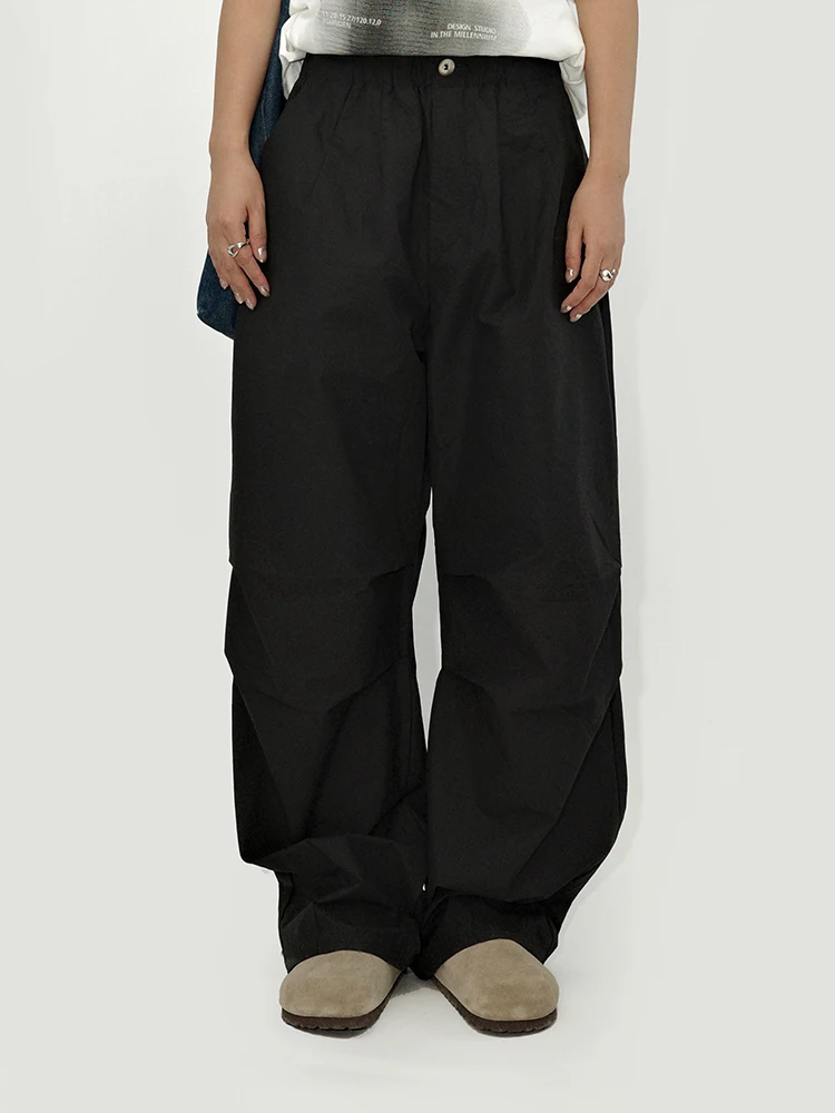 

Gulu Oh Japanese Style Casual Workwear Long Pants American Wide Leg Lightweight Quick Dry Paratrooper Pants Black High Waist ...