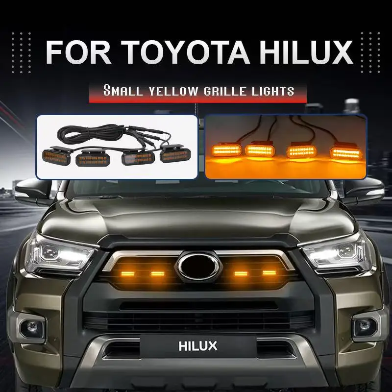 18LED High‑Bright Grille Marker Lights Waterproof For Toyota HiLux Pickup 4x4 Daytime Running Lamp Off‑Road Truck Exterior Mod A
