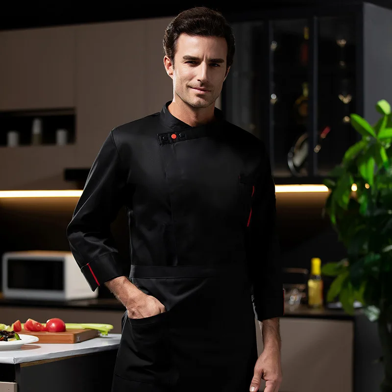 Uniforme de Chef de Restaurant occidental, tenue d'automne et d'hiver, restauration, hôtel, cantine, boulanger, magasin de gâteaux, vêtements de travail à manches longues
