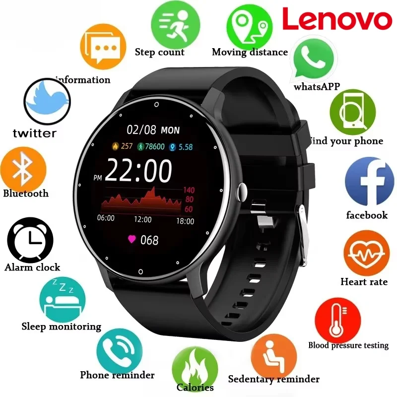 Lenovo Pro Smart Watch Full Touch Screen Sports Fitness Tracker Watch Waterproof Bluetooth Call Smartwatch Universal NEW 2026