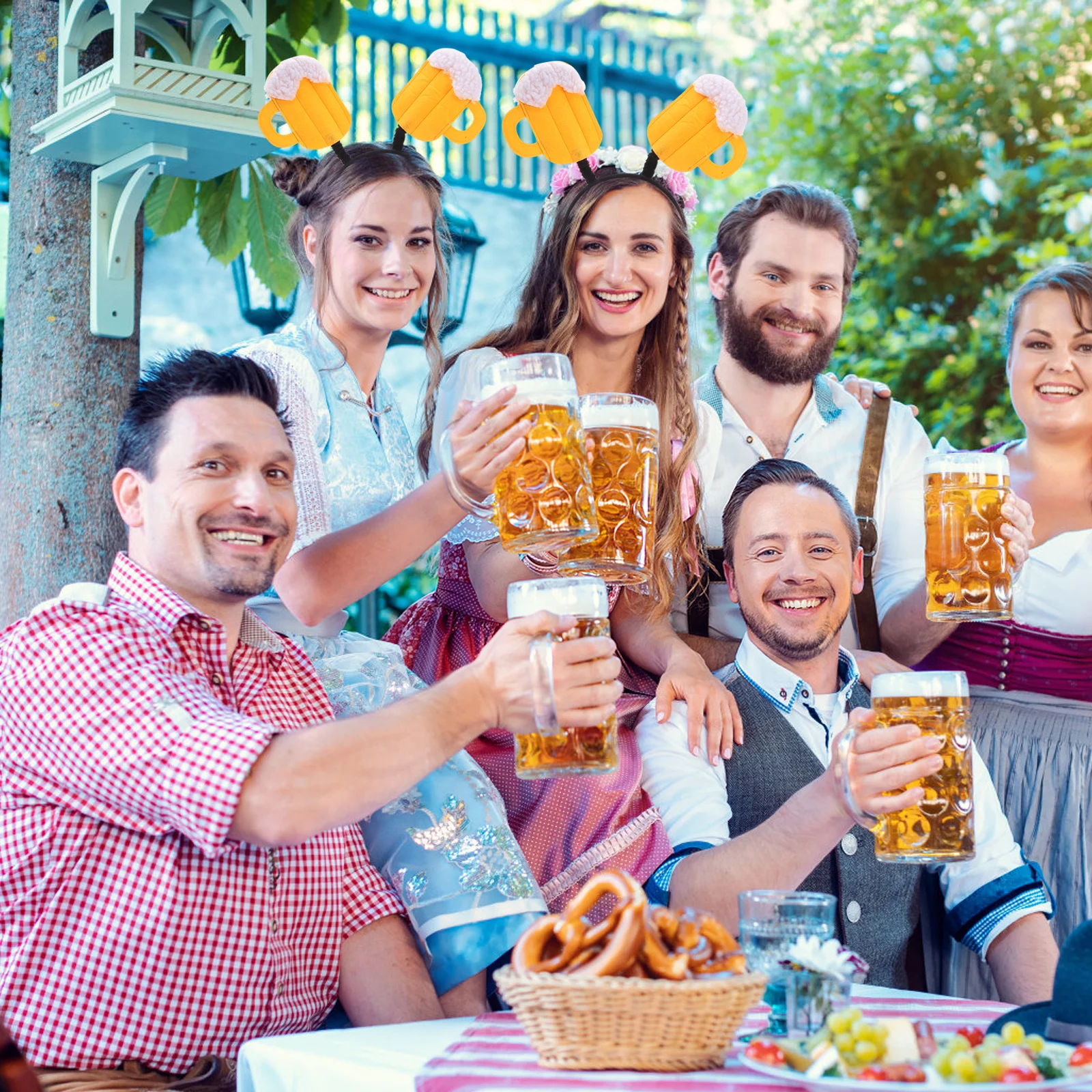 

2 pcs Headband For Beer Party Creative Beer Mug Design Festival Party Headdress Tiki Bar Decorations Oktoberfest Accessories