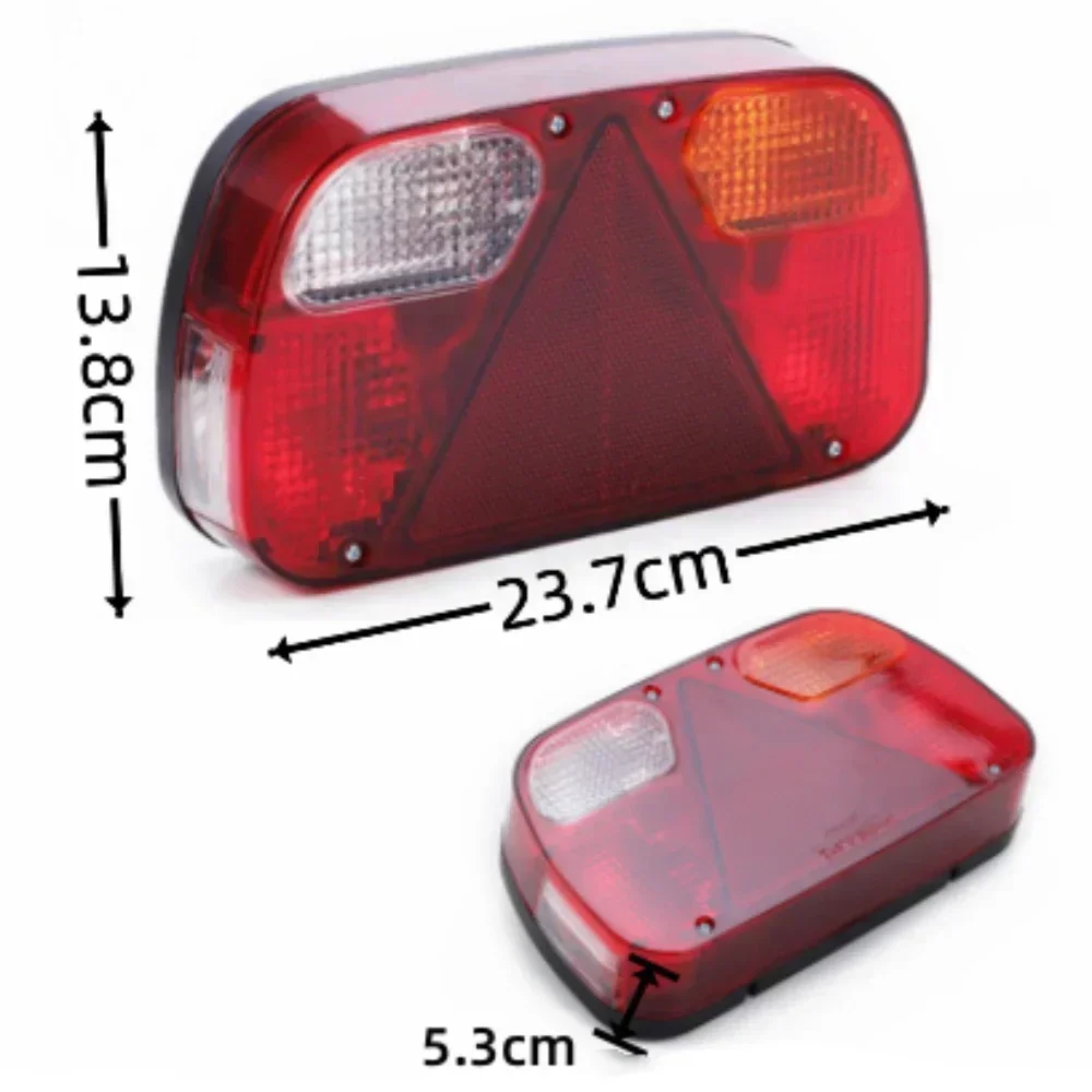 2 Pack 12V Car Trailer Tail Light Rear Stop Brake Fog Light Signal Lamp Wiring Harness 5 Core Cable For Truck  Caravan Lorry Van