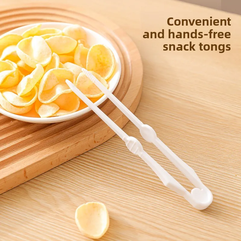 

Snack Clip Food Grasping Plastic Finger Chopsticks Potato Chip Clip Tongs Salad Food Clip Lazy Chopstick Food Gadgets For Home