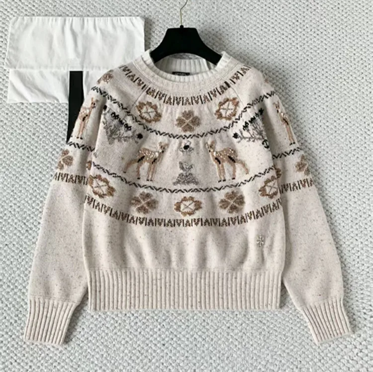 

Customized New Winter 2025 styles of European and American women's clothing Long-sleeved deer cashmere knitted sweater