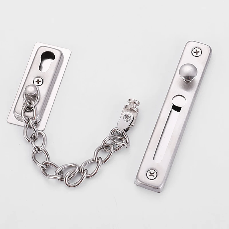 

1PCS Hotel Door Chain Stainless Steel Non Perforated Anti-theft chain Hotel Door Thickene Door Bolt Anti-theft Security Hardware