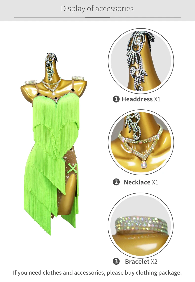2026 Neues Sexy Langes Kleid Lateinamerikanisches Tanzkleid Mädchen-Wettbewerbskostüm Ball-Party-Kleidung Sportliches Anzug-Set Tanzbekleidung für Übungen und Abschlussball – Detail 5