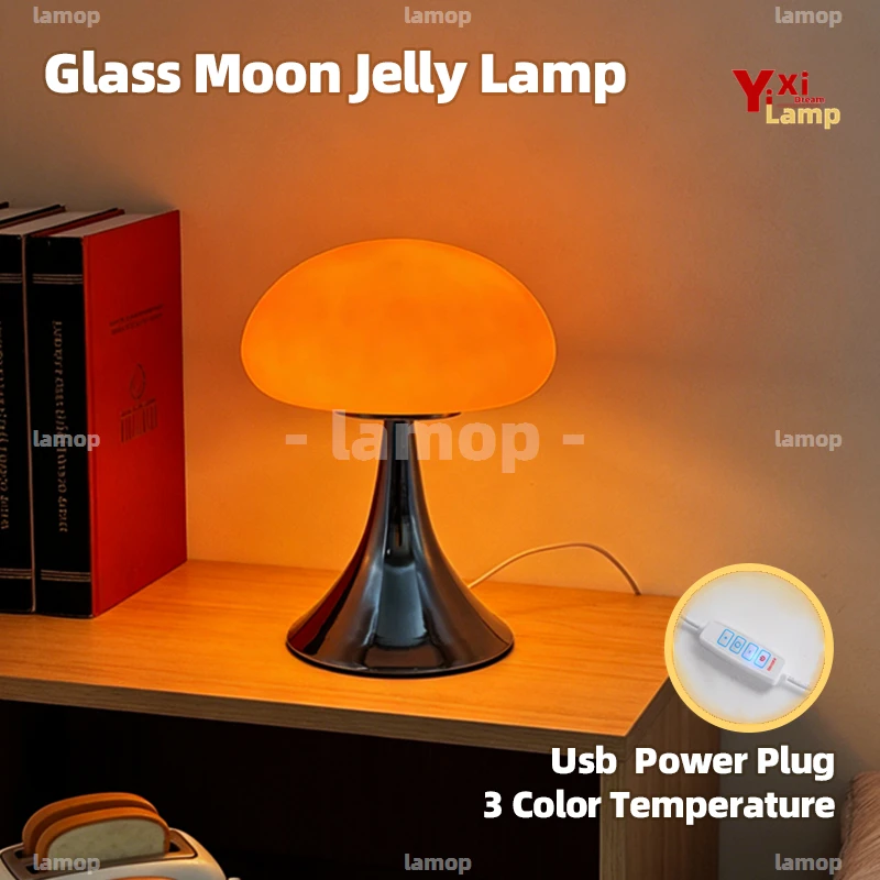 Murano Glass Velella Shape Table Lamp Gentle Ambient Glow Retro Art Lamp For Homestay Leisure Corner Interior Ornament