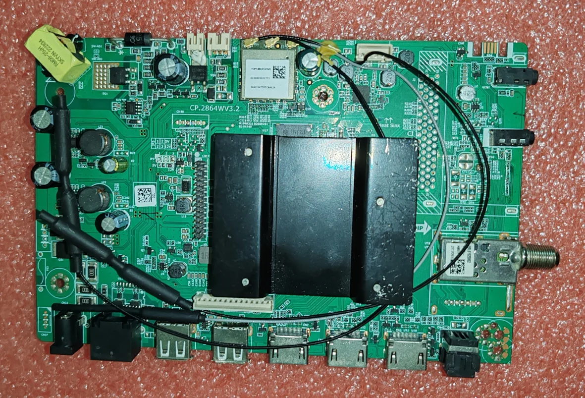 CP2864WV3.2  LED TV motherboard, physical photo, tested well for 30-63V 280ma or 480ma 1g+8G memory