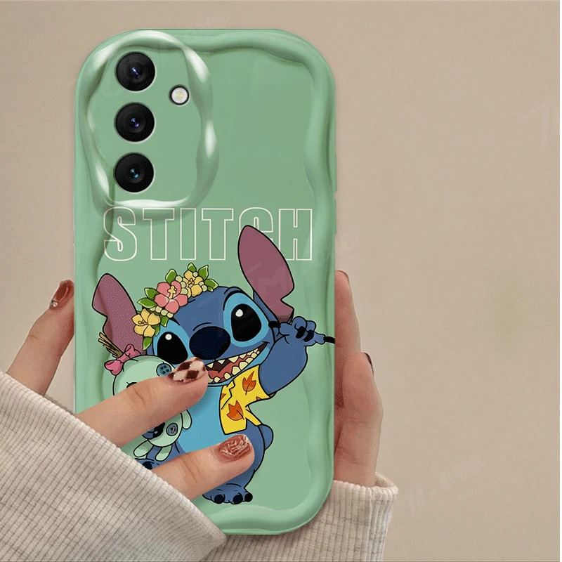 Disney Stitch Wave Phone Case For Samsung Galaxy A54 A34 A24 A14 A13 A53 A33 A73 A23 A52 A52S A32 A22 A12 A51 A71 Silicone Cover