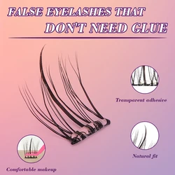 JOMAY Self Adhesive Eyelashes Cluster Lashes No Glue Individual Lashes Soft Idol Lash Clusters Reusable Self Adhesive Lashes Top