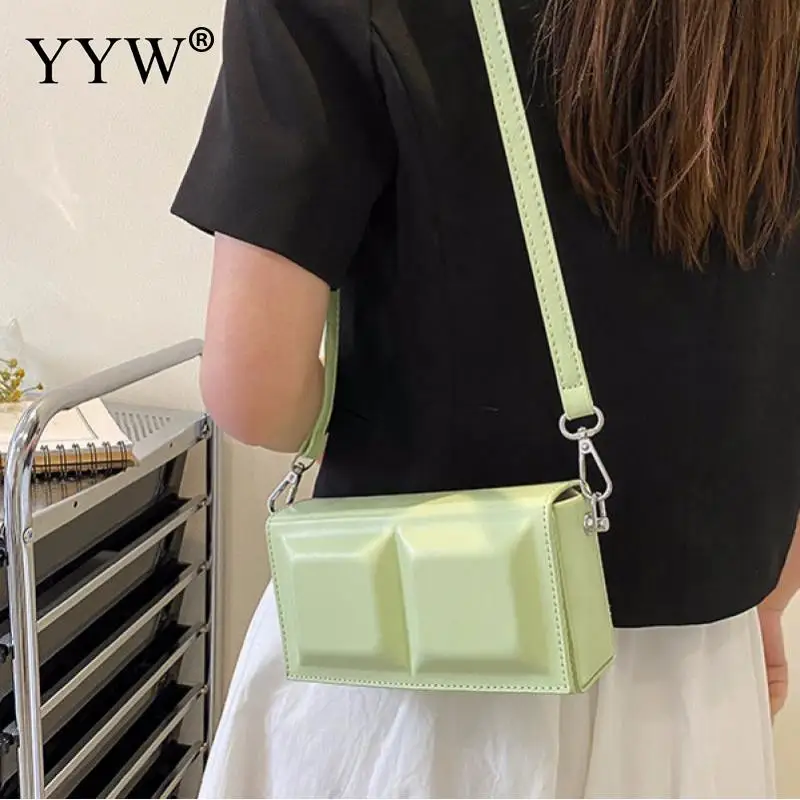 Fashion Designer Chocolate Square Women'S Small Flap Bag Pu Leather Purses And Handbags Luxury Female Shoulder Crossbody Bag